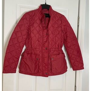 Coach Diamond Quilted Jacket in Coral Red